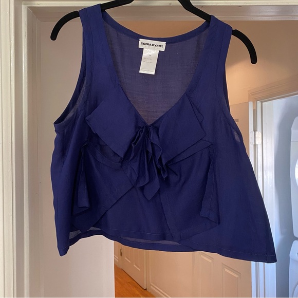 Sonia Rkyiel Vintage Blue Bow Top - Picture 2 of 5